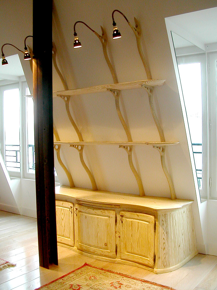 BIBLIOTHÈQUE EN PIN